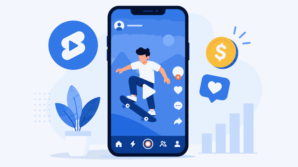 Creator earning money with AI animation videos on a laptop dashboard